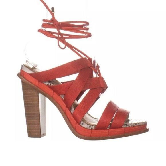 Calvin Klein Panelope Toscana Wrap Ankle Strapping Heeled Open Toe Sandals 8 - Picture 4 of 12